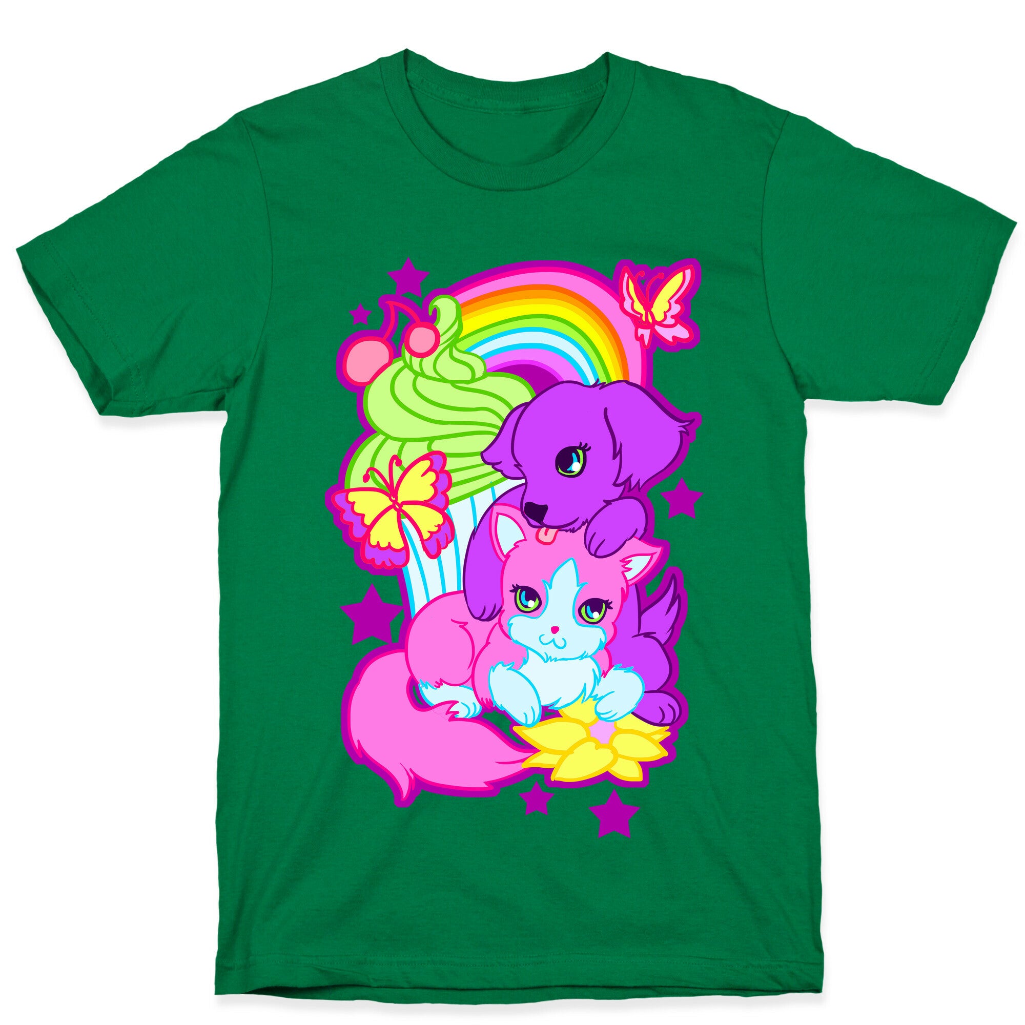 Double Trouble Rainbow Kitty & Puppy T-Shirt